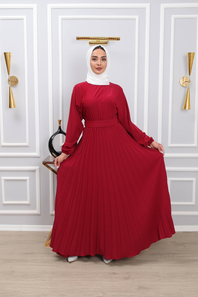 [1558-Maroo-38] فستان طويل 1558 (38, Maroon) IMG_4139