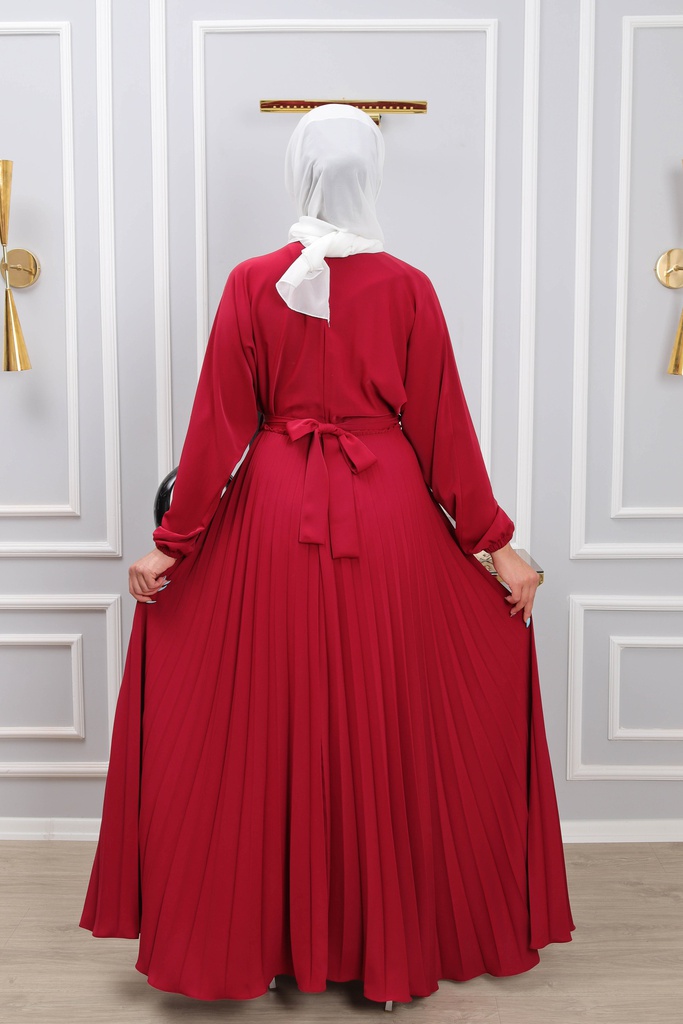 [1558-Maroo-38] فستان طويل 1558 (38, Maroon) IMG_4146