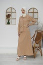 [2613-Beige-38] 2613 طقم تنورة قطعتين (38, Beige) D4952