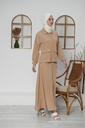 [2613-Beige-38] 2613 طقم تنورة قطعتين (38, Beige) D4955
