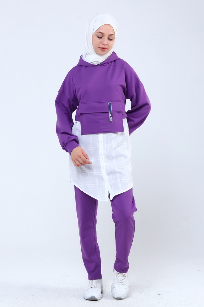 [2612-Purpl-36] 2612 طقم سبورت جيبه (36, Purple) NRC18503