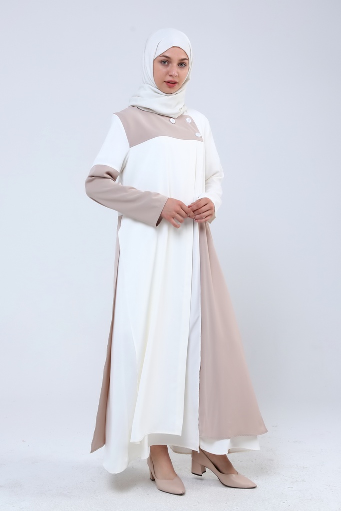 [1611-Beige- S] 1611 عباية (S(36-38), Beige) NRC18340