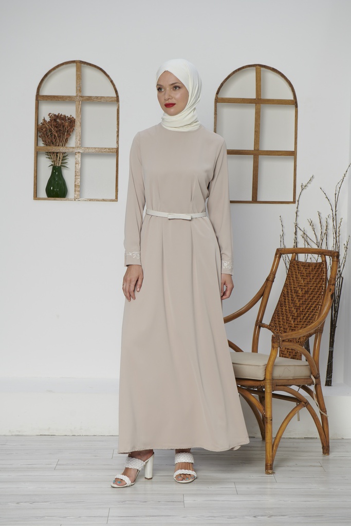 [1615-Beige-38] 1615 فستان (38, Beige) D5050
