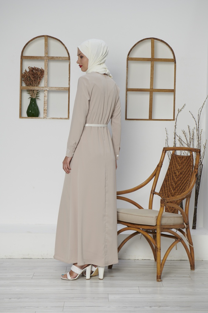 [1615-Beige-38] 1615 فستان (38, Beige) D5062