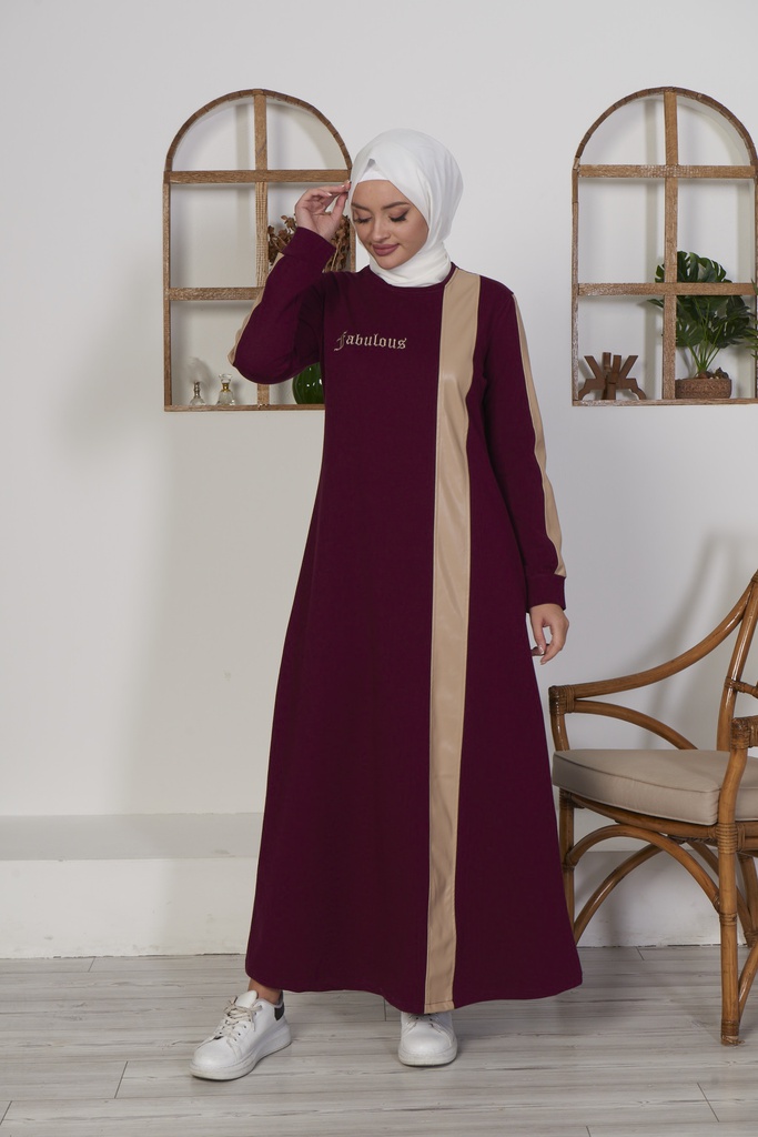 [1630-Maroo-38] جلباب 1630 (38, Maroon) 18291