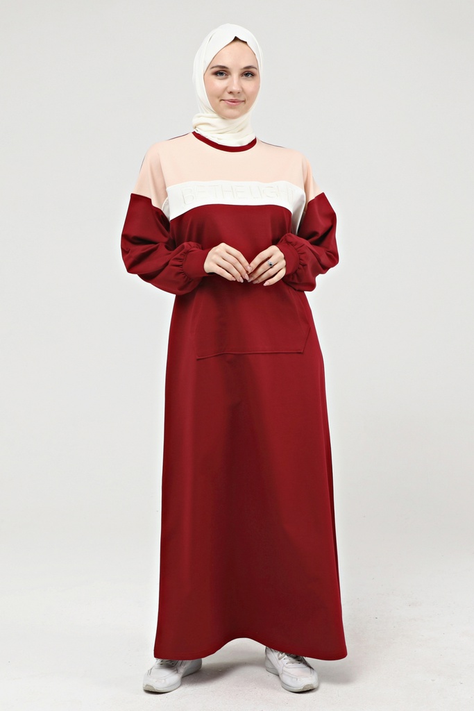 [1633-Maroo-38] جلباب 1633 (38, Maroon) OZKN9071