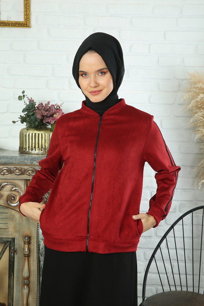 [2510-Maro-38] طقم قطعتين فستان مع جاكيت شمواه (38, Maroon) IMG_0068