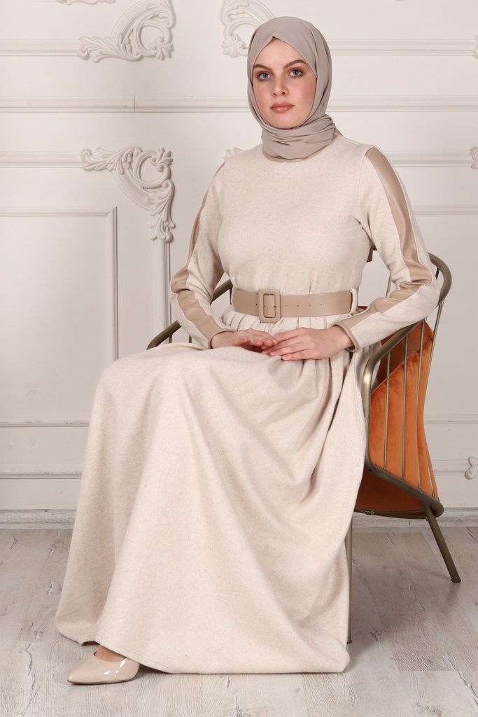 [1655-Beige-38] فستان 1655 (38, Beige) OMER3907