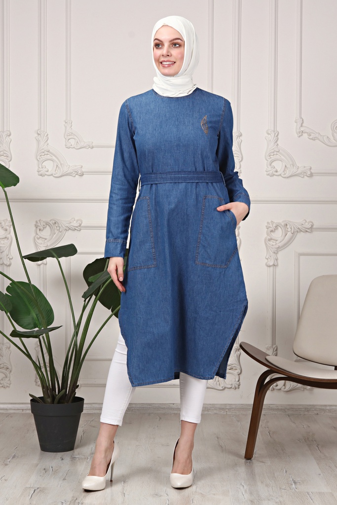 [1667-Jeans-36] تونيك 1667 (36, Jeans) OMER1365