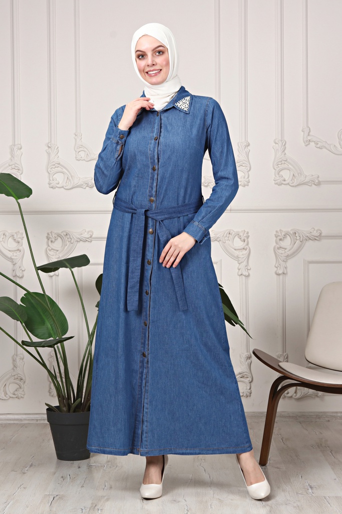 [1657-Jeans-36] فستان جينز 1657 (36, Jeans) OMER1287