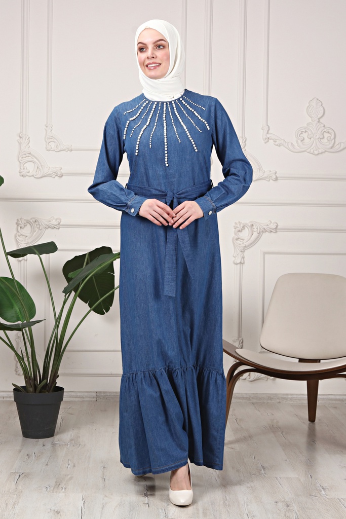 [1660-Jeans-36] فستان جينز 1660 (36, Jeans) OMER1315