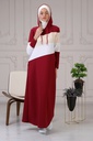 [1519-Maro-38] جلباب قطن مع طاقية (38, Maroon) NRC41872