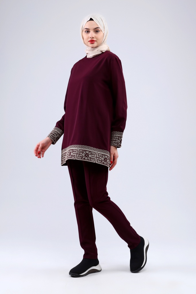 [2546-Maro-36] طقم فلسطيني قطعتين 2546 (36, Maroon) NRC20667