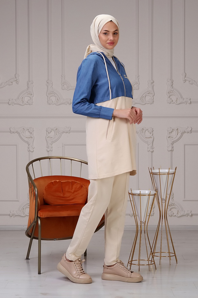 طقم جينز قطن ثلاث قطع