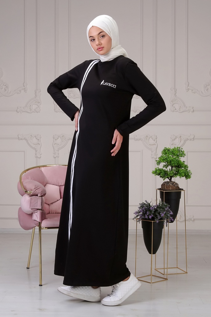 فستان خطين لون واحد