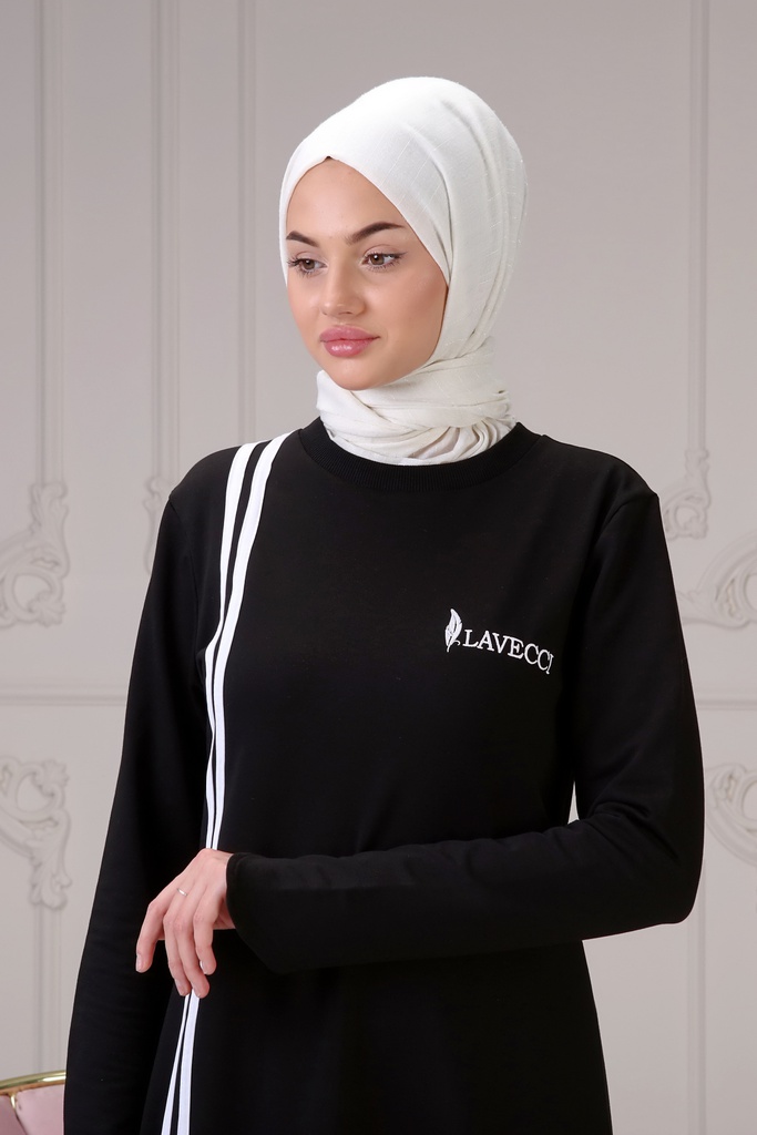 فستان خطين لون واحد