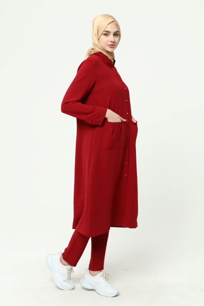 [2544-Maro-36] طقم قميص طويل بنطلون 2544 (36, Maroon) 2E3A8694