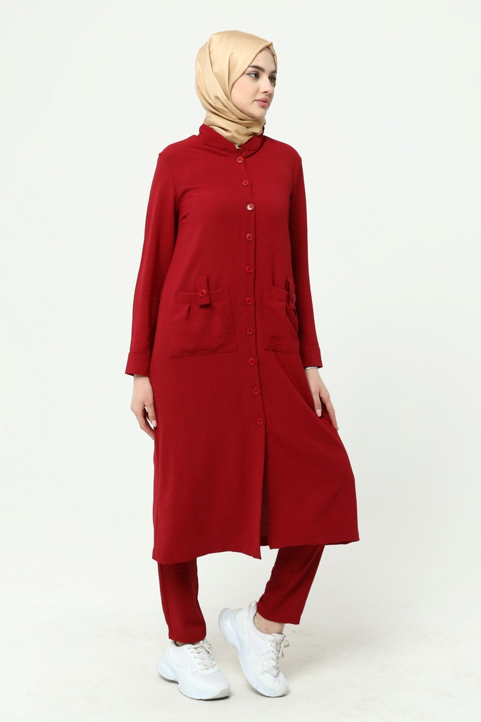 [2544-Maro-36] طقم قميص طويل بنطلون 2544 (36, Maroon) 2E3A8695