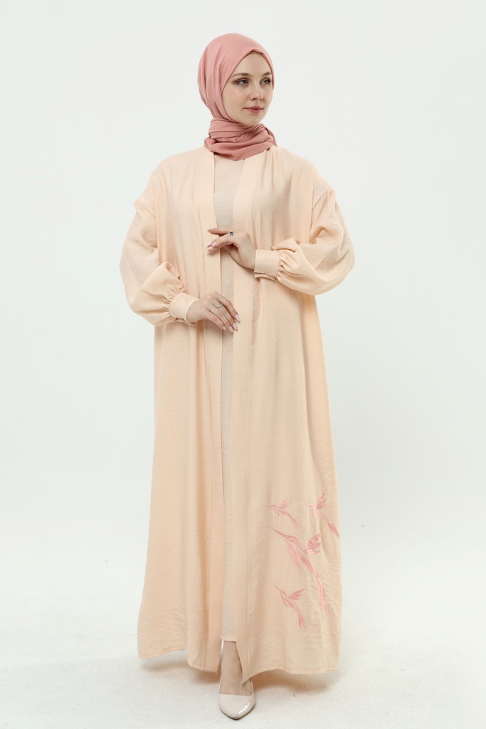 [2551-Beig-36] فستان و عباية طائر 2551 (36, Beige) 2E3A1510