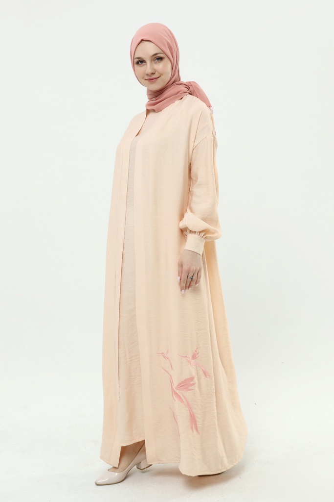 [2551-Beig-36] فستان و عباية طائر 2551 (36, Beige) 2E3A1513