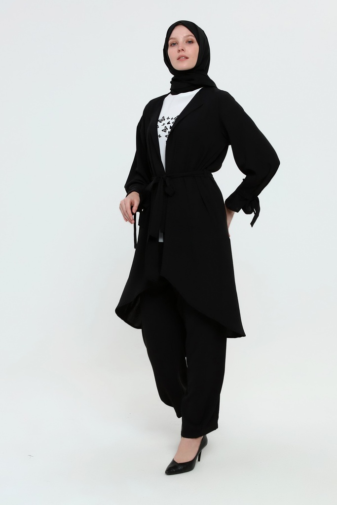 [3552-Blac-36] 3552 طقم قماش فراشه 3 قطع (36, Black) NRC10090