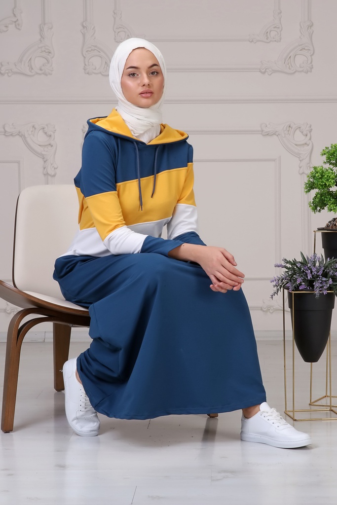 جلباب قطن مع طاقية